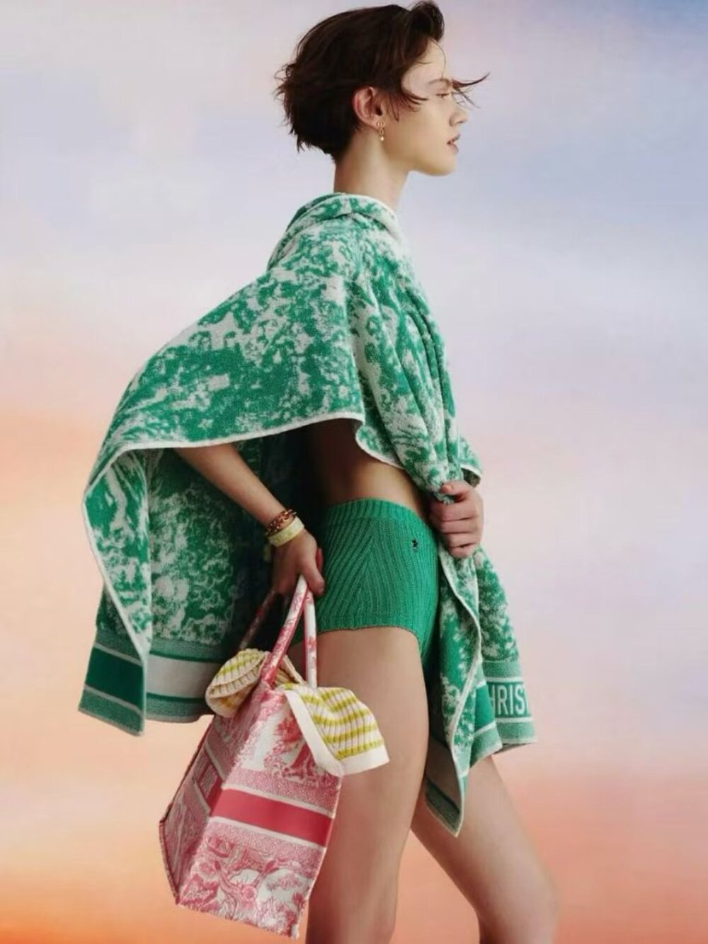 Christian Dior Toile de Jouy Poncho One Size